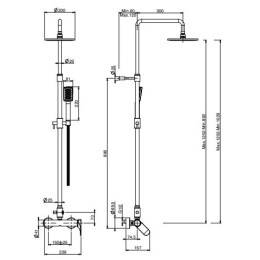 Душевая система Fima Carlo Frattini Quad (F3735/2NS) черный, матовый