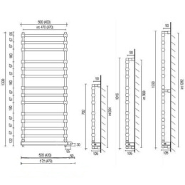 Фото Полотенцесушитель электрический Margaroli Sole (Соле) 370-564-8 3705648OB, 47 x 70.2 см