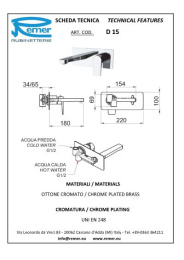 Фото Смеситель Remer для раковины RR D15 настенный встраив.