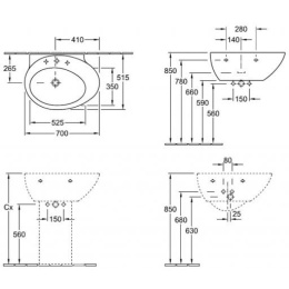 Раковина 713270R2 VILLEROY&BOCH AVEO