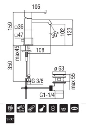 Фото NOBILI Solido F SF00118/1CR Смеситель для раковины (хром)