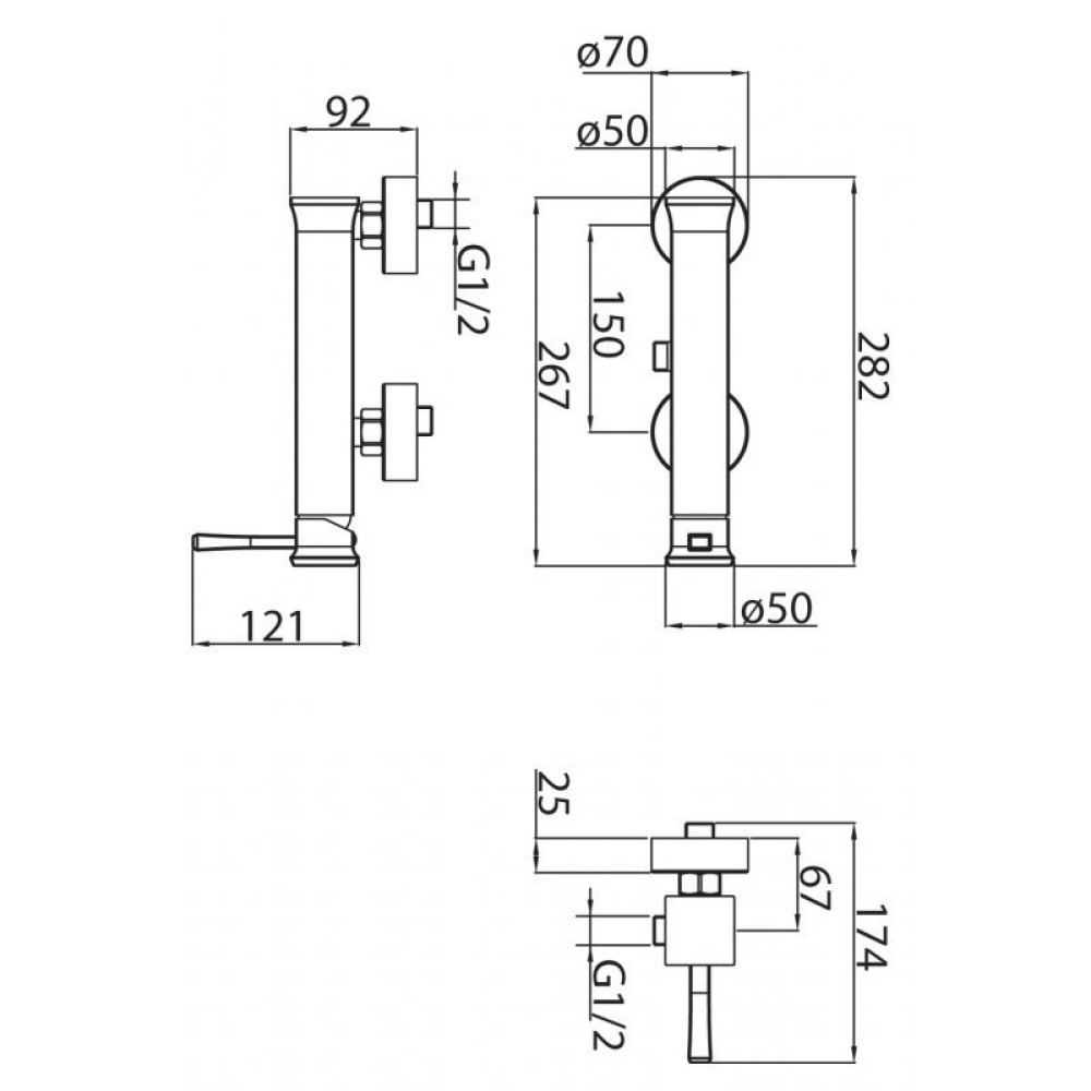 Фото Смеситель для душа BelBagno Mille MIL-ESDM-CRM