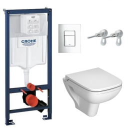 Инсталляция Grohe с унитазом Vitra S20 5507B003-0101, сиденье микролифт Vitra S20 (38775001/5507B003