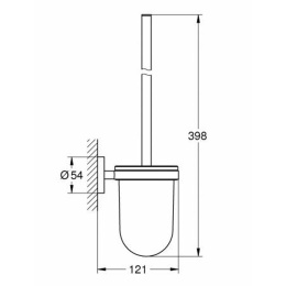 Grohe Essentials 40374GL1 Туалетный ершик, колба стеклянная