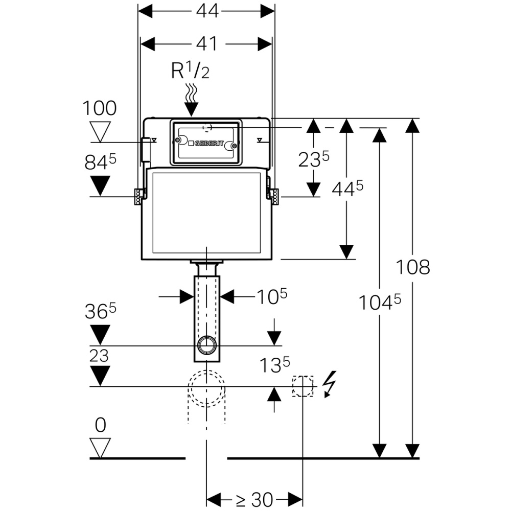 Geberit Delta 109.100.00.1 Бачок для унитаза скрытый смывной, прочее