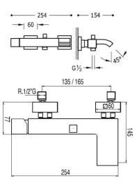 Фото Tres Cuadro Exclusive 40717002 Смеситель для ванны