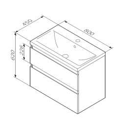 Фото База под раковину Am.Pm X-Joy (M85AFHX0802BM) черный
