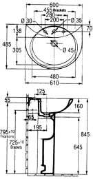 Раковина Jacob Delafon Odeon E1002-00, 61*48,5 см