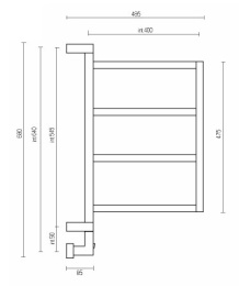 Фото Полотенцесушитель электрический Margaroli Brezza (Брезза) 800 8004704CRN