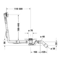 Слив-перелив для ванн Duravit Vero 792206000001000, хром