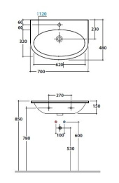 Фото Раковина подвесная Globo 4ALL (MD070.BI) белый