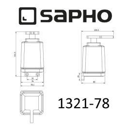 Sapho Olymp 1321-78 Диспенсер OLYMP стеклянный для мыла 200 мл, настенный, хром
