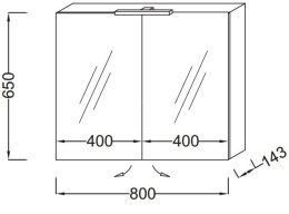 Фото Зеркальный шкаф Jacob Delafon Rythmik 80 см, EB796-G1C цвет Белый Бриллиант