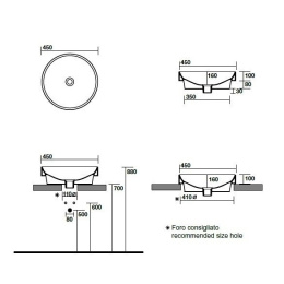 Раковина Kerasan Cento 355701 45 белый