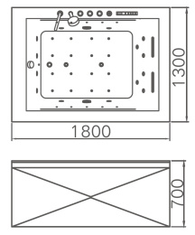Фото Акриловая ванна 180x130 Gemy (G9259), прямоугольная