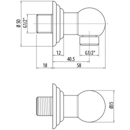 Подключение для душевого шланга Gattoni PD (PRARE11V0br) бронза