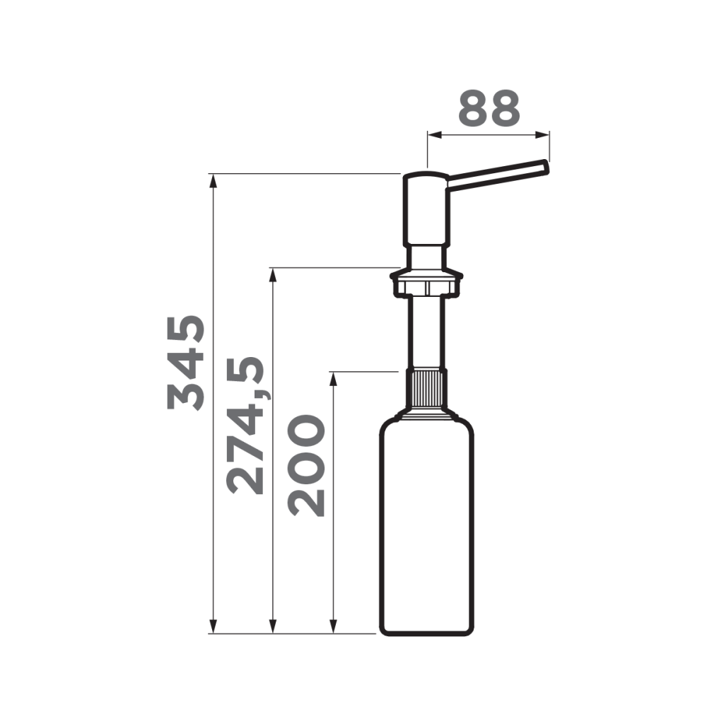 Дозатор для средства Omoikiri (4975036) grey