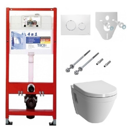 Инсталляция Tece с безободковым унитазом Vitra S50 7740B003-0075 безободковый, сиденье микролифт Vit