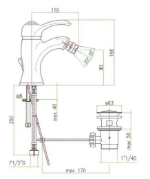 Смеситель Fiore Imperial Sky 82CO5321 для биде, хром, золото