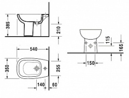Биде напольное Duravit D-Code 22381000002, белый