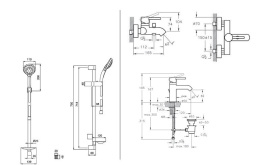 Комплект смесителей для ванной Vitra Minimax S (A49153EXP) хром