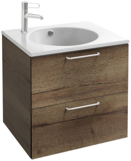 Тумба под раковину Jacob Delafon Odeon Rive Gauche 60 см, EB2520-R5-E52, цвет дуб табак, ручки хром