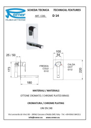 Смеситель Remer для раковины  RR D14 настенный встраиваемый
