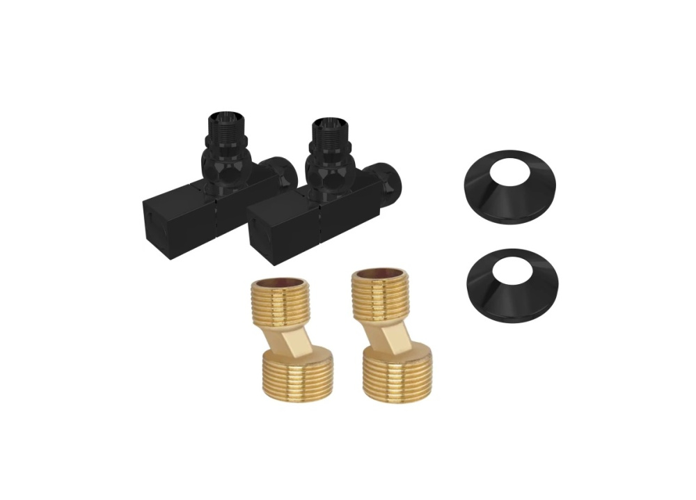 Комплект фитингов для полотенцесушителей Aquatek (AQ 2020BL), цвет черный