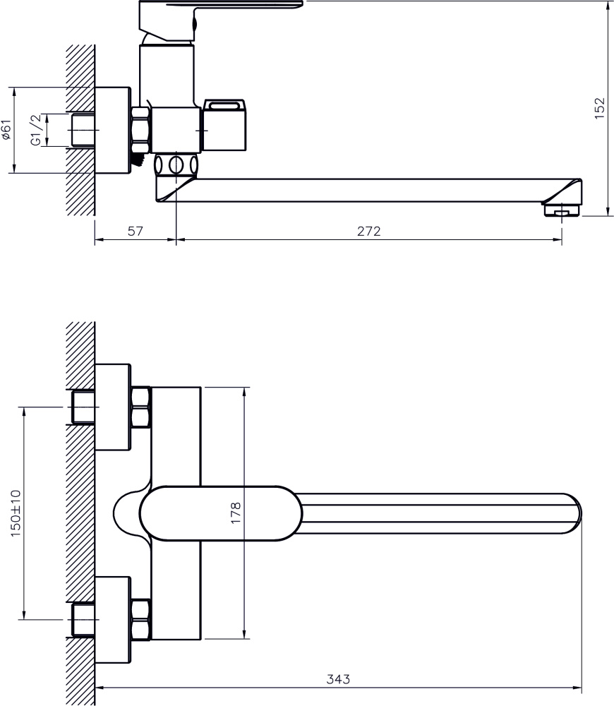 Фото Смеситель для ванны с душем  RUSH Luson LU1630-51