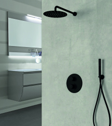 Фото Душевой комплект на 2 потребителя Giulini Futuro черный матовый  F6513KB-25ХNO