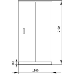 Душевая дверь Aquanet Alfa NAA6121 150, прозрачное стекло