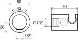 Фото Настенный отвод для душа Ravak  (X07P206), хром