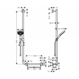 Душевой набор 26325400 Hansgrohe Raindance Select S (белый, хром)