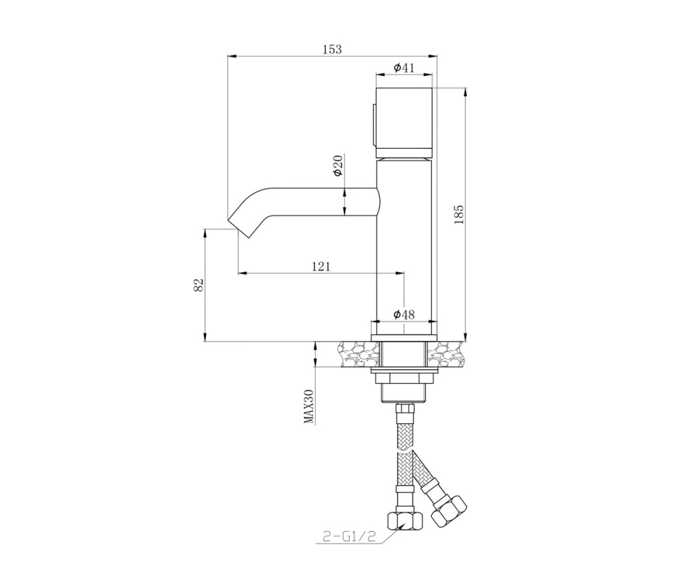 Фото Смеситель для раковин Bronze de Luxe Focus (24601BG) черный