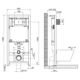 Комплект 4 в 1 Унитаз подвесной BelBagno + Система инсталляции BB3201CHR-MB/BB3201SC-MB/BB002-80/BB0