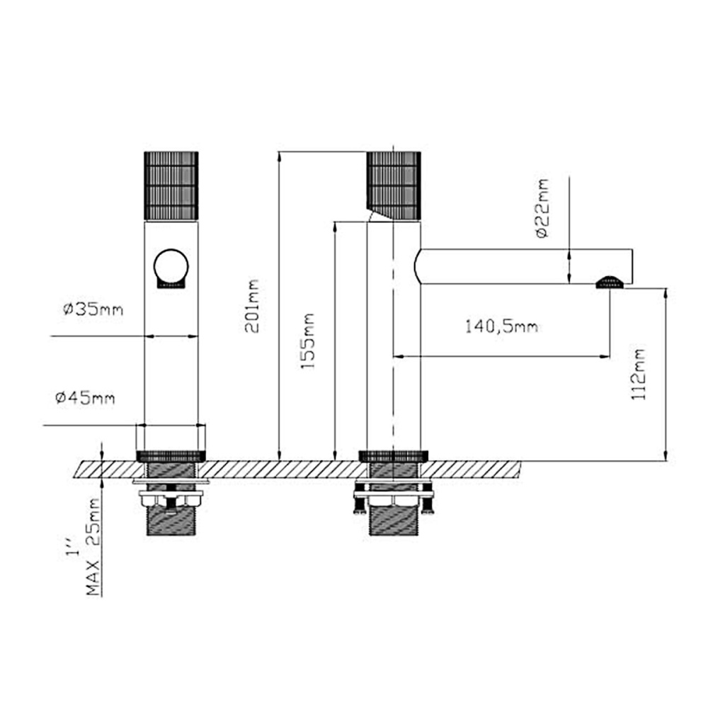 Смеситель для раковины Vincea Groove (VBF-4G1MB) черный