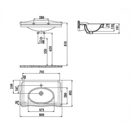 Раковина Creavit Antik AN080-00CB00E-AD00 Белая