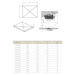 Душевая плита с компактным трапом Radaway RadаDrain (5DK1708/5K01)