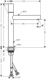 Фото Смеситель для раковины Axor Uno 45003820, шлифованный никель