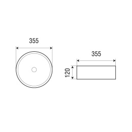 Раковина накладная Azario  (AZ-3134) Белый глянцевый