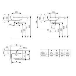 Ideal Standard Ventuno T002101 Раковина на 45 см