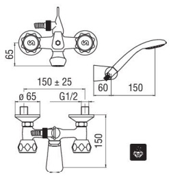 Фото Nobili Nuova Flora NZ06001/1zCR Смеситель для ванны (хром)