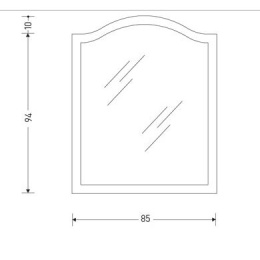 Зеркало Eban Sagomata FCRSG085-B bi decape 85*104 bianco decape