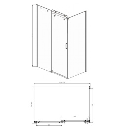 Душевой уголок BRAVAT Wave 1200х800х2000 (BS120.3102S)