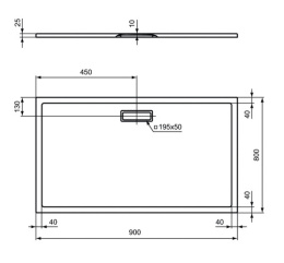Поддон душевой Ideal Standart Ultra Flat New T448101 90 x 80 см ультратонкий, прямоугольный, белый г
