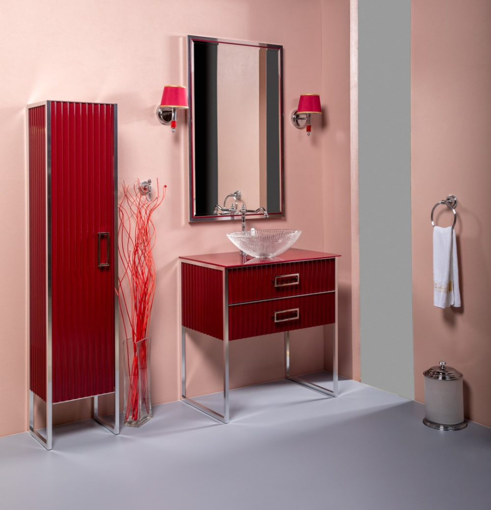 Фото Armadi Art Monaco 868-RCR-R Пенал MONACO бордо глянец + хром R