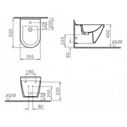 Подвесное биде Vitra S50 (5324B003-0288) белый