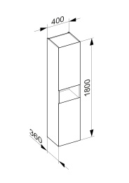 Фото Высокий шкаф-пенал KEUCO STAGELINE (32831290102) 40x180x36 см, инокс