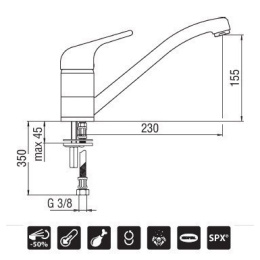 Nobili Mistral Junior MJ16113/1CR Смеситель для кухни (хром)