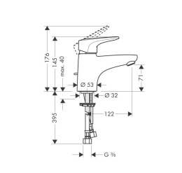 Смеситель для раковины Hansgrohe Metropol E (14070000) хром